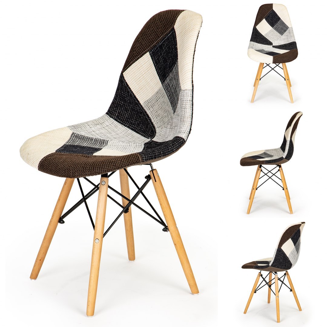Zestaw 2 krzeseł patchwork design salon jadalnia ModernHome
