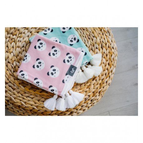 Bawełniany kocyk dla dzieci i niemowląt (pandy buźki)