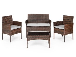 Meble ogrodowe zestaw stół 2x fotel ławka ratan
