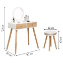 Toaletka kosmetyczna biurko z lustrem - drewniane fronty