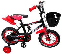 Sportowy rower P6-12 cali CZERWONY Rowerek dziecięcy+koszyk