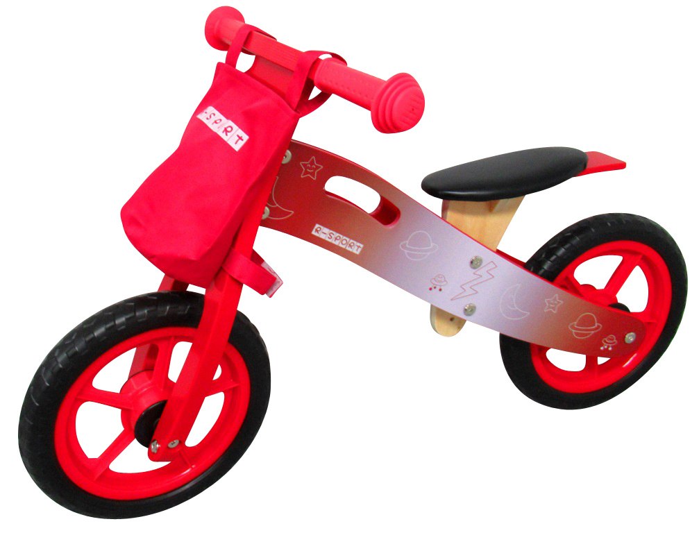 Rowerek biegowy R10 czerwony drewniany R-Sport Koła EVA