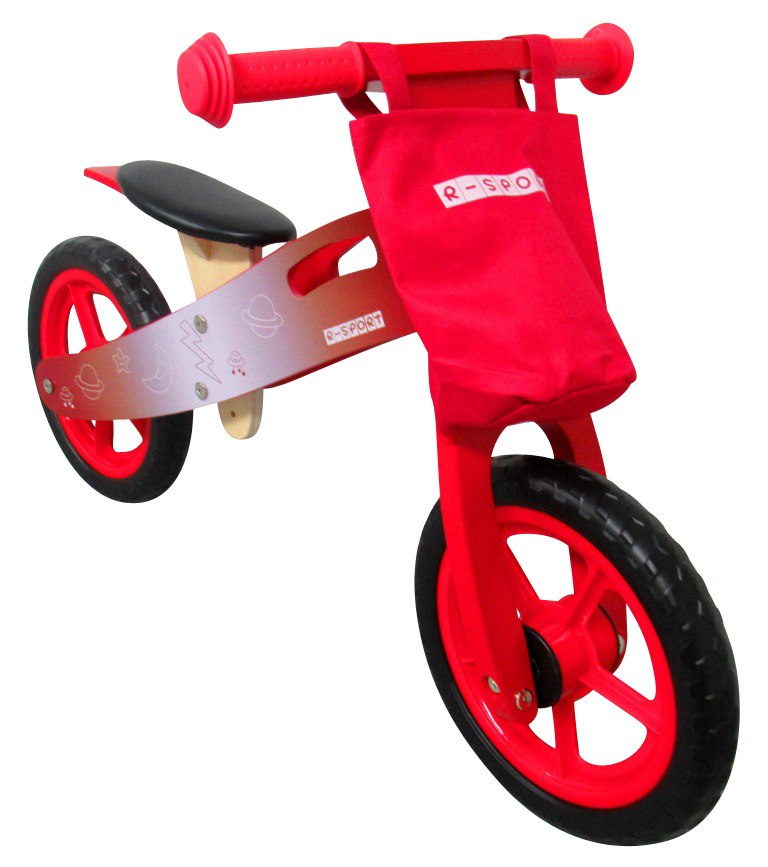 Rowerek biegowy R10 czerwony drewniany R-Sport Koła EVA