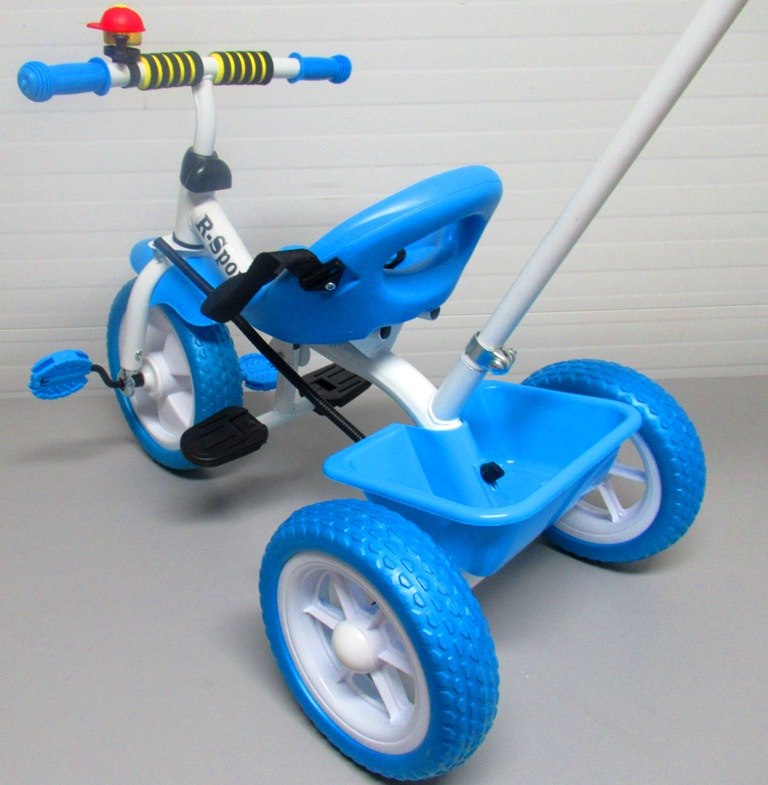 Rowerek Trójkołowy T5 niebieski Koła EVA Pchacz