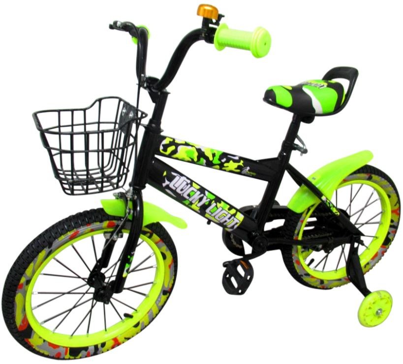 Sportowy rower P3-16 cali ZIELONY Rowerek dziecięcy+koszyk