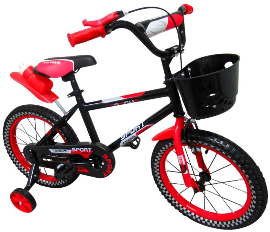 Sportowy rower P6-16 cali CZERWONY Rowerek dziecięcy+koszyk