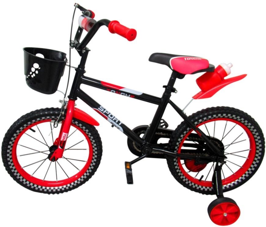 Sportowy rower P6-16 cali CZERWONY Rowerek dziecięcy+koszyk