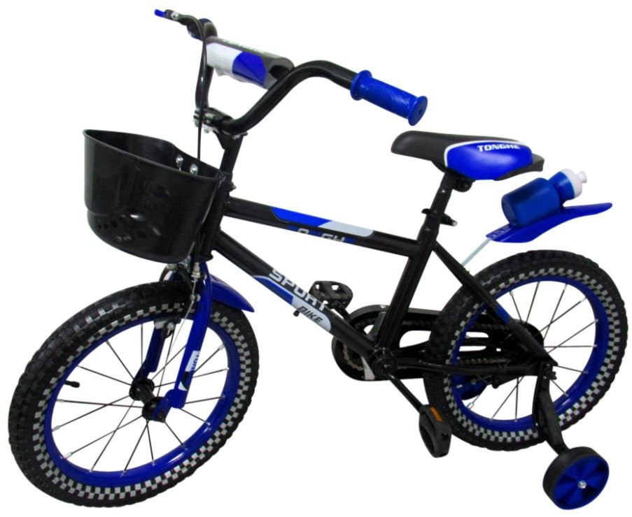 Sportowy rower P6-16 cali NIEBIESKI Rowerek dziecięcy+koszyk