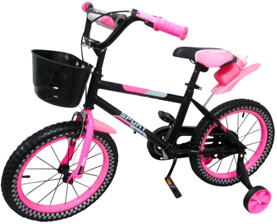 Sportowy rower P6-16 cali RÓZÓWY Rowerek dziecięcy+koszyk
