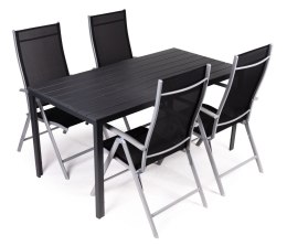 Komplet mebli ogrodowych zestaw stół + 4 krzeseł regulowanych