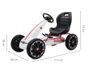 BIAŁY GOKART NA PEDAŁY SPORTOWY REGULACJA FOTELA