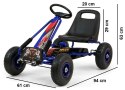 GOKART NA PEDAŁY POMPOWANE KOŁA HAMULEC RĘCZNY 3+